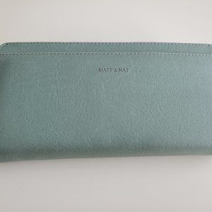 Matt and Nat Large Zip Wallet - Vegan Leather, Seafoam